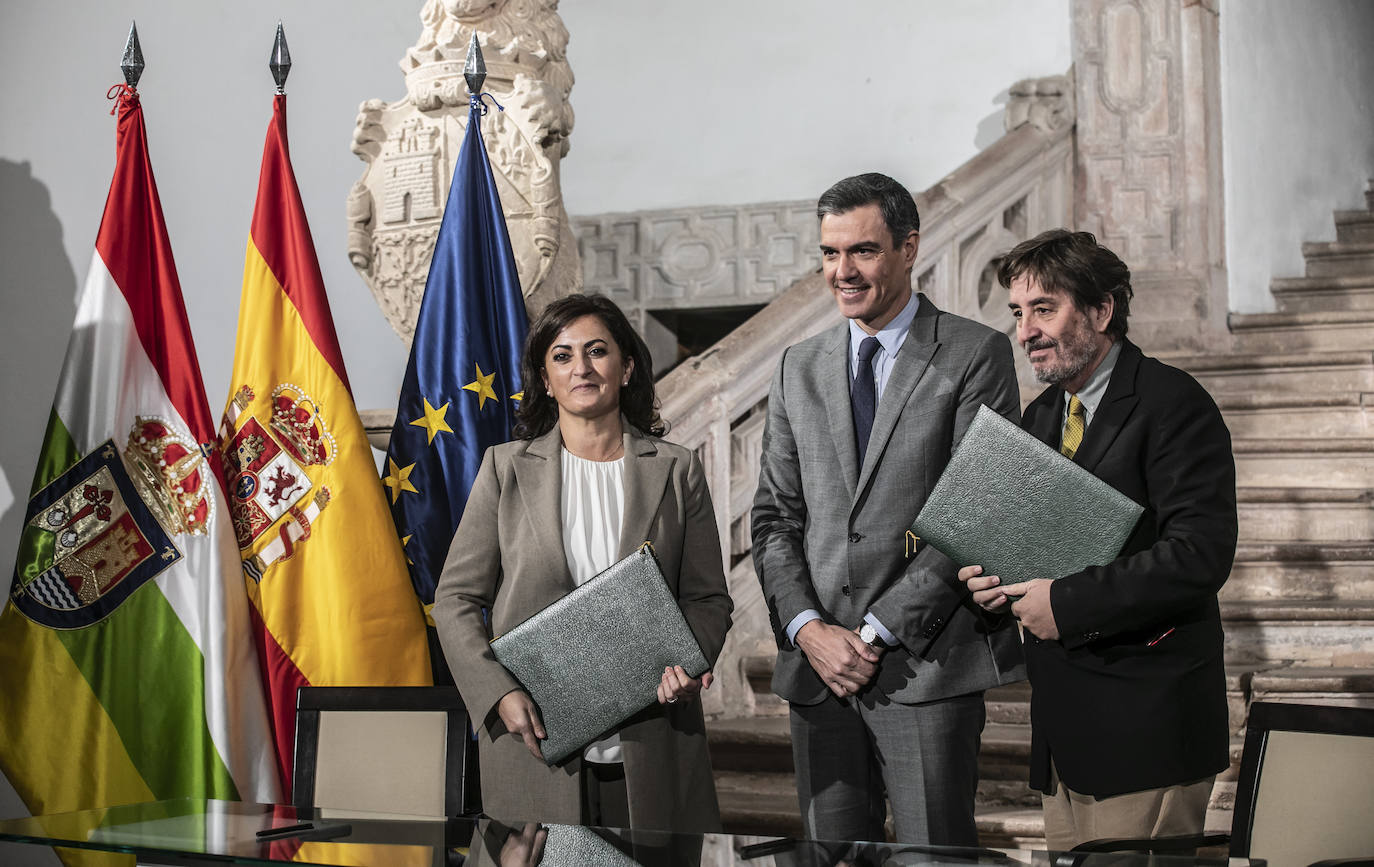 Fotos: Pedro Sánchez, en San Millán y Nájera