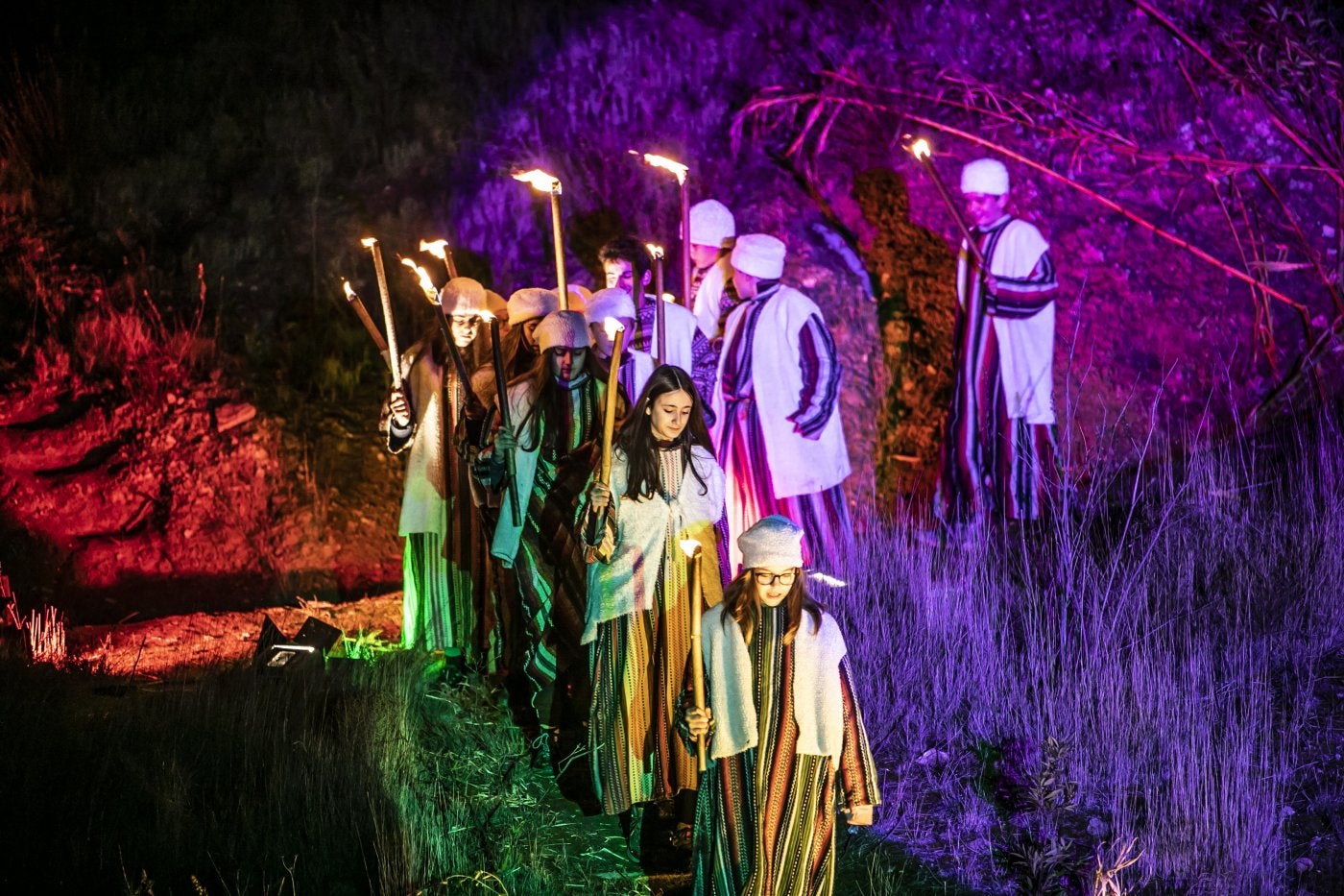 Escena del belén viviente del año 2019. 