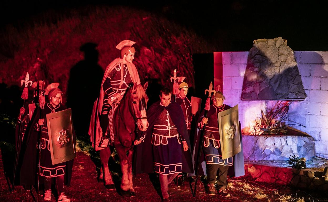 Escena del Belén Viviente de Alcanadre en 2019. 