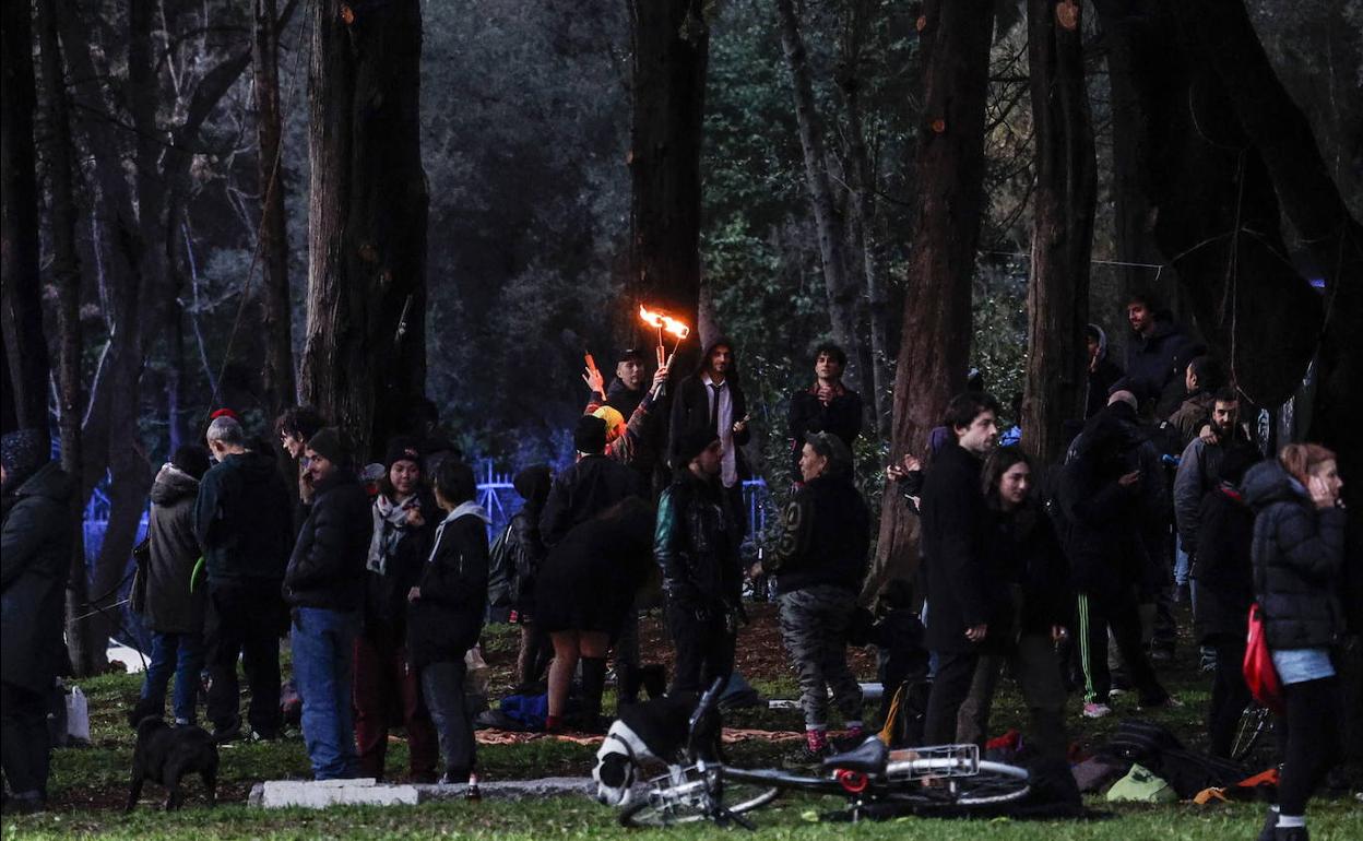 Una 'rave' ilegal en Terme di Caracalla, Roma, el pasado día 17.