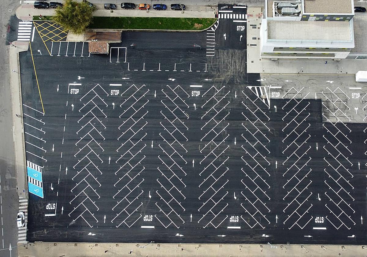 Vista aérea del aparcamiento de El Silo.