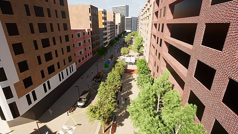 Imagen provisional de cómo quedará la nueva calle San Antón.