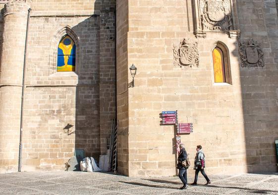 Foto vidrieras en la catedral calceatense.