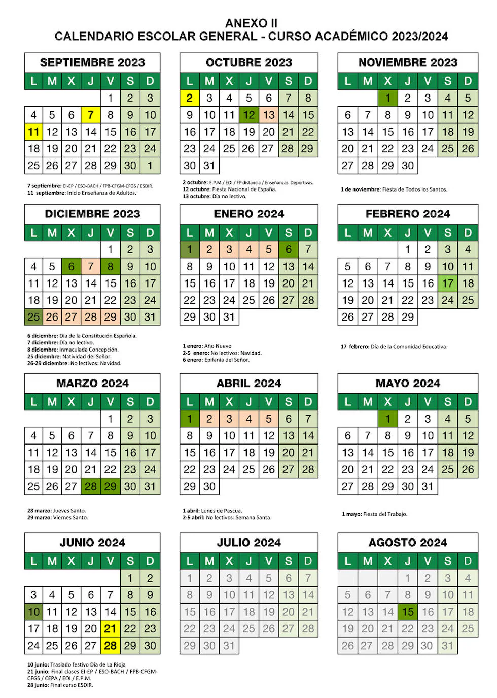 Festivos 2023 La Rioja Calendario escolar 2023-24 en La Rioja: los escolares tendrán vacaciones  durante la semana de Pascua | La Rioja