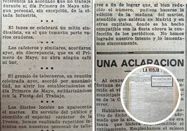 Sin periódico ni bares el 1 de mayo