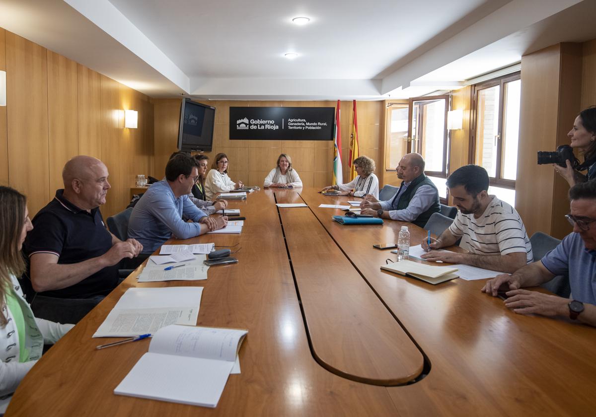 Reunión esta mañana en la Consejería de Agricultura.