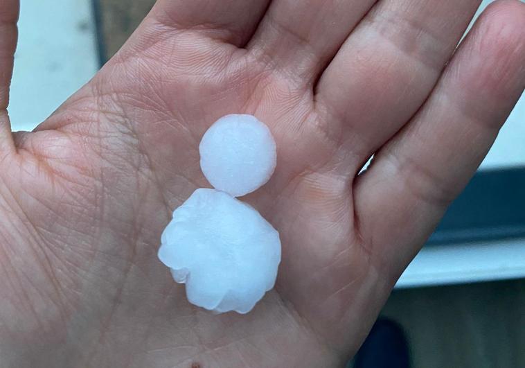 El granizo que este sábado cayó en Haro.