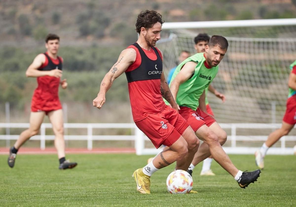 Ángel López, entrenando después de superar su lesión.