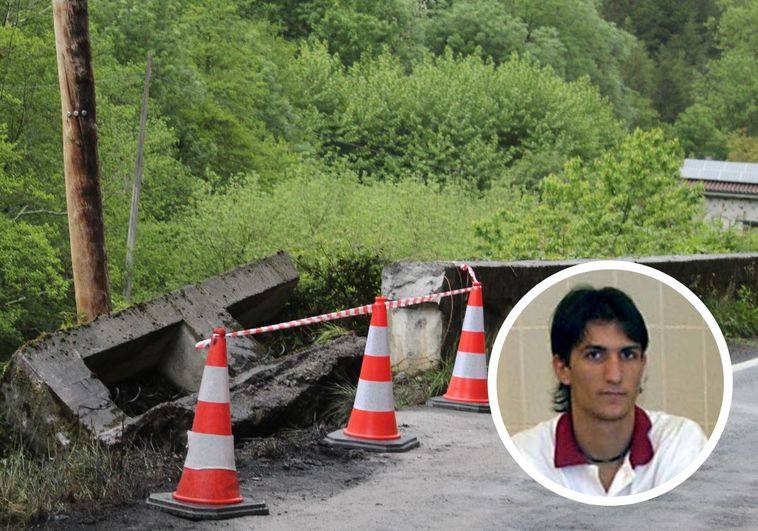 Lugar exacto donde se produjo el fatal accidente que acabó con la vida del piloto Artai Santidrián.