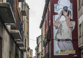 Mural dedicado «al turista» en el Casco Antiguo de Logroño.