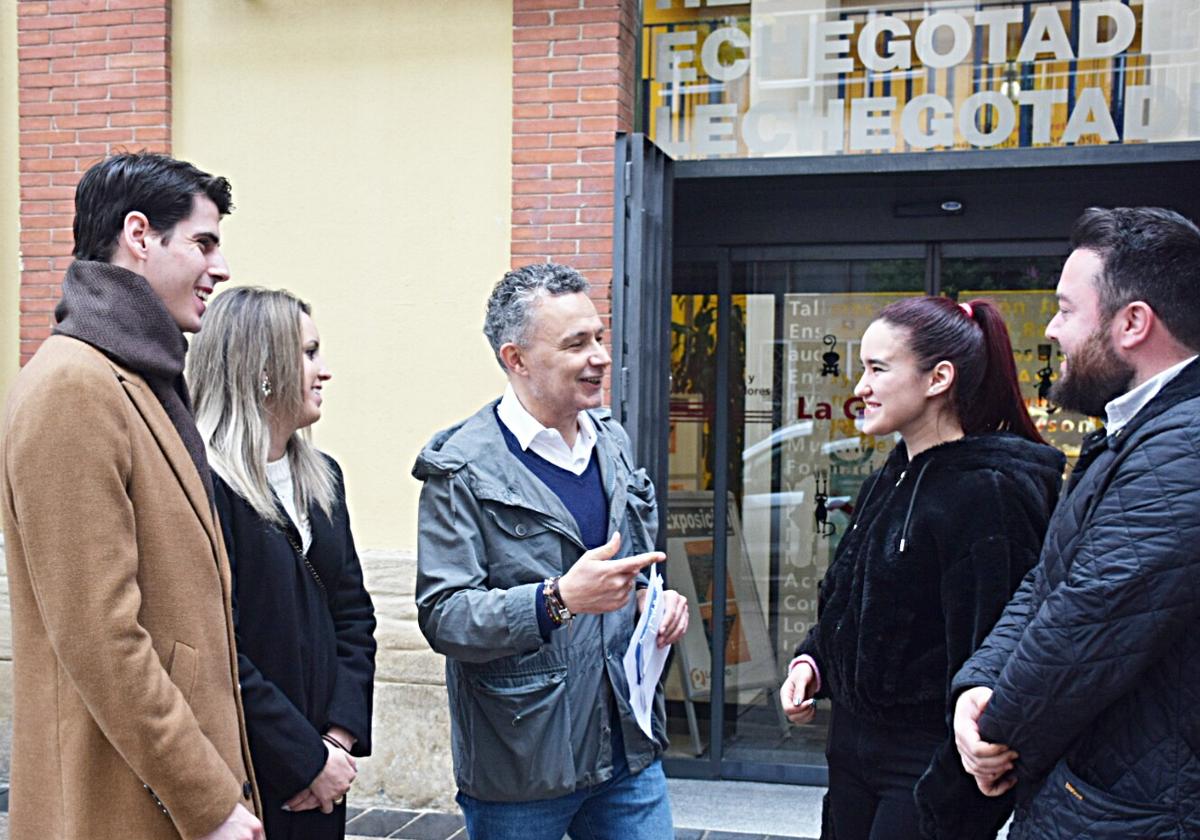 Escobar, durante el acto electoral de esta mañana.