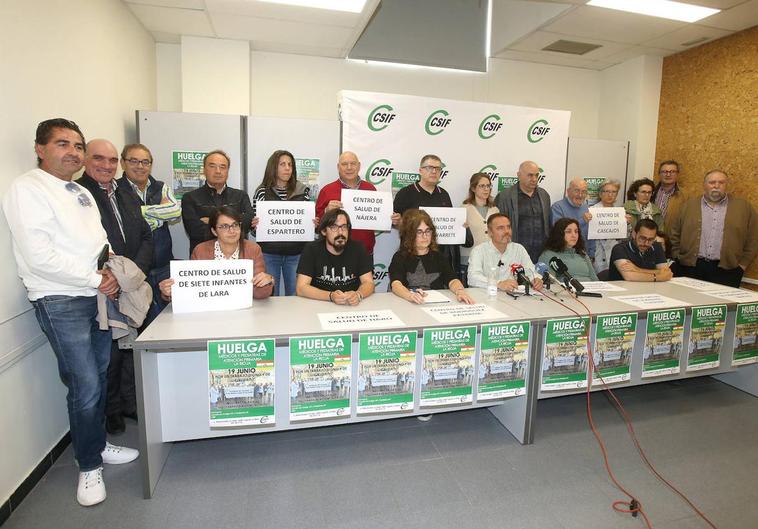 Rueda de prensa ofrecida en la sede de la CSIF en la tarde de este lunes.