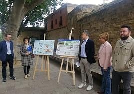 Escobar ha presentado este martes sus proyectos frente a la muralla de Logroño.