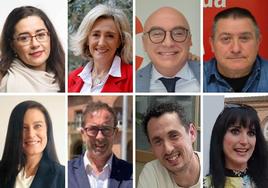 Elisa Garrido (PSOE), Mónica Arceiz (PP), David Miranda (Cs), Óscar Moreno (IU), Maite Arnedo (Vox), Carlos de la Riva (PR+ EV), Iván Herrero (Vinea) y Lorena Jiménez (Por La Rioja).