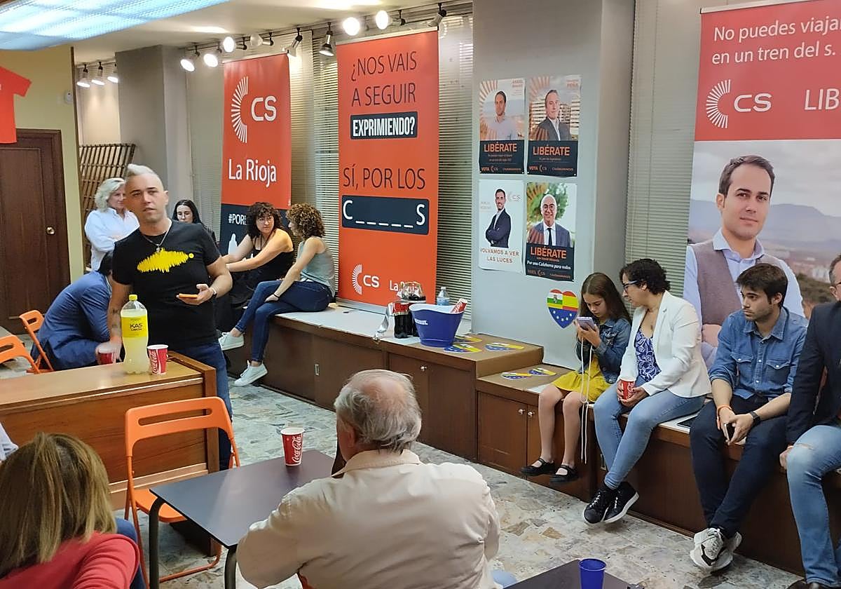 No ha habido nada por lo que brindar en la sede electoral logroñesa de Ciudadanos.