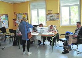 Mesa electoral en Haro el pasado domingo.