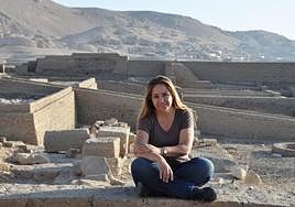 Myriam Seco en el yacimiento del Templo de Millones de Años de Tutmosis III (en Luxor), excavación que lidera desde 2008.