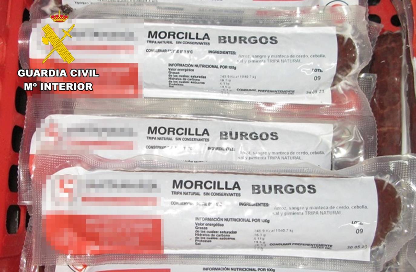 La Guardia Civil investiga a una empresa riojana por fabricar falsa morcilla de Burgos