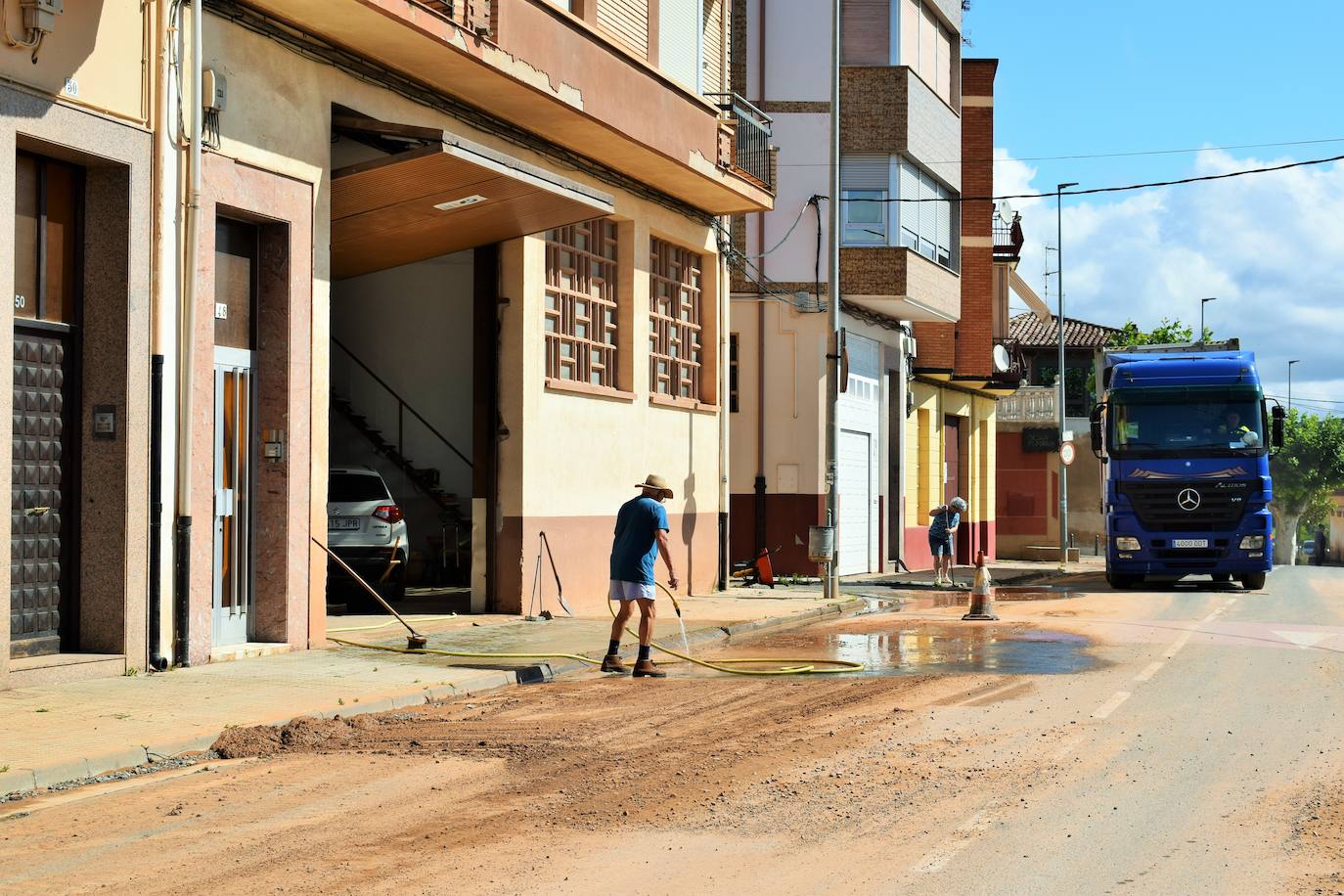 Las inundaciones afectaron a las calles de Fuenmayor