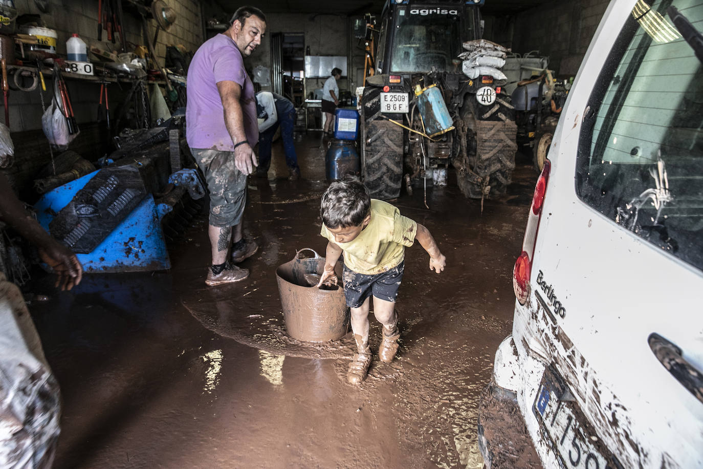 Las consecuencias de las inundaciones en Huércanos