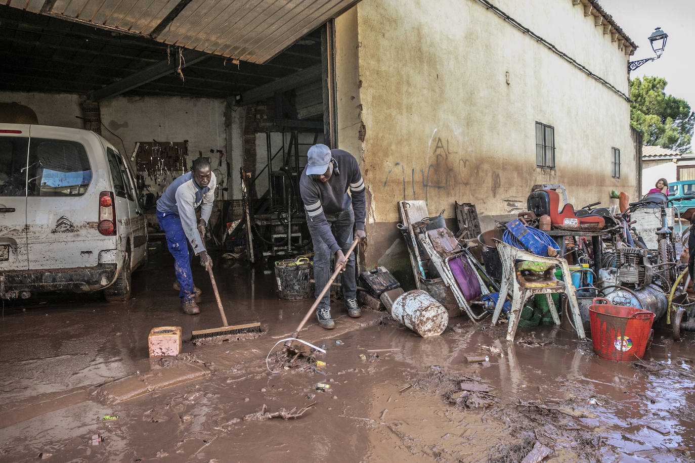 Las consecuencias de las inundaciones en Huércanos