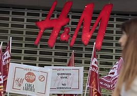 Protestas en una tienda de H&M en Valencia el pasado jueves.