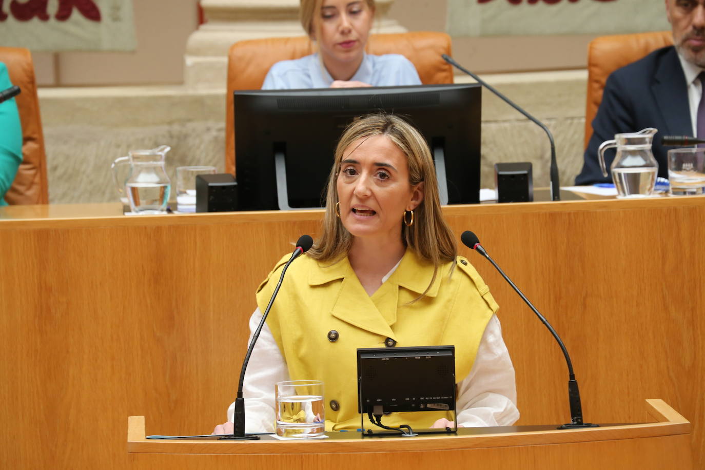 Cristina Maiso, portavoz del grupo popular, durante su intervención en el pleno.