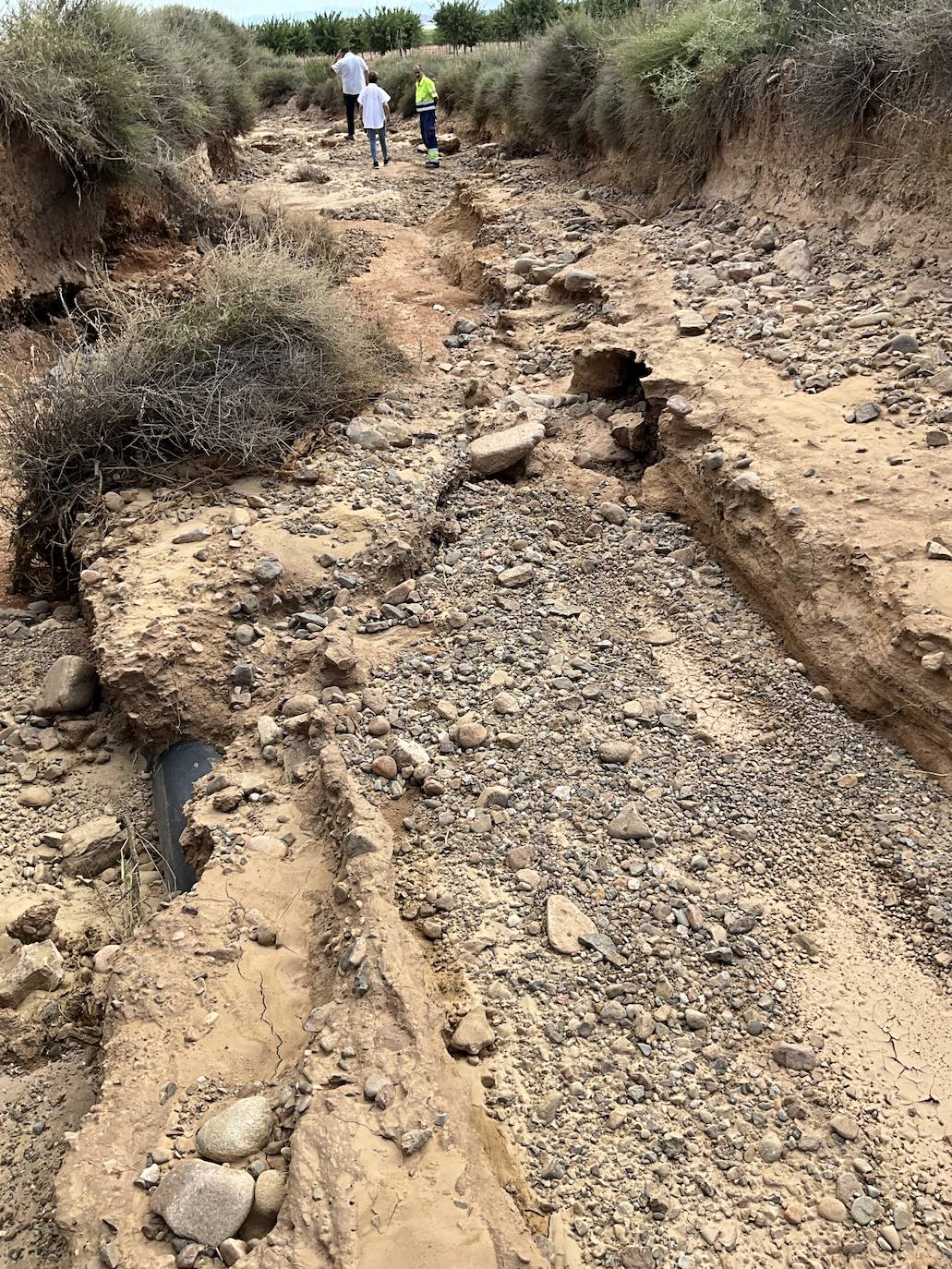 Daños en los caminos de Alfaro por las tormentas