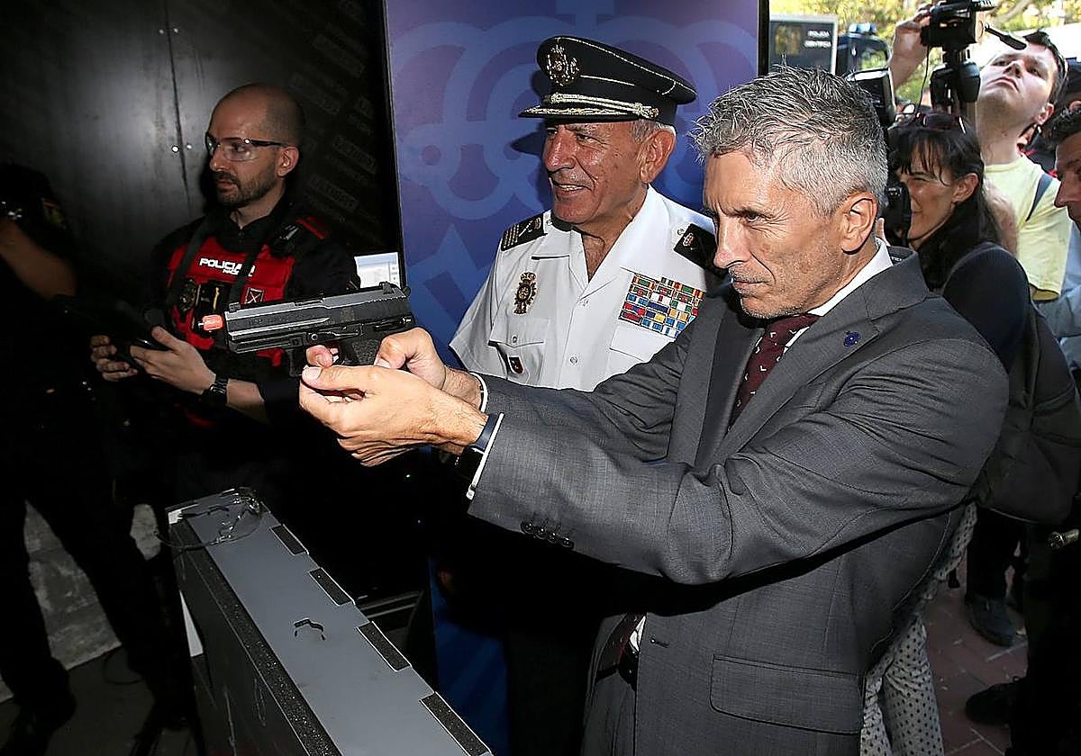 El ministro del Interior, Fernando Grande-Marlaska, en las jornadas 'Talento Joven para una Europa Segura', que se han celebrado en Logroño.