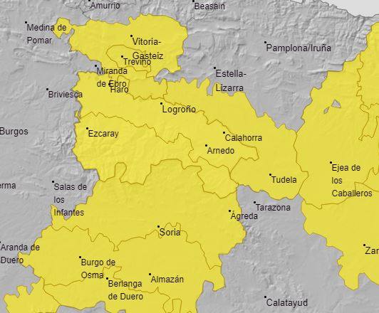 Aviso meteorológico a las 18.00 horas en La Rioja