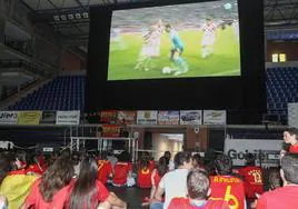 Pantalla instalada en el Palacio con motivo de la Eurocopa 2012.