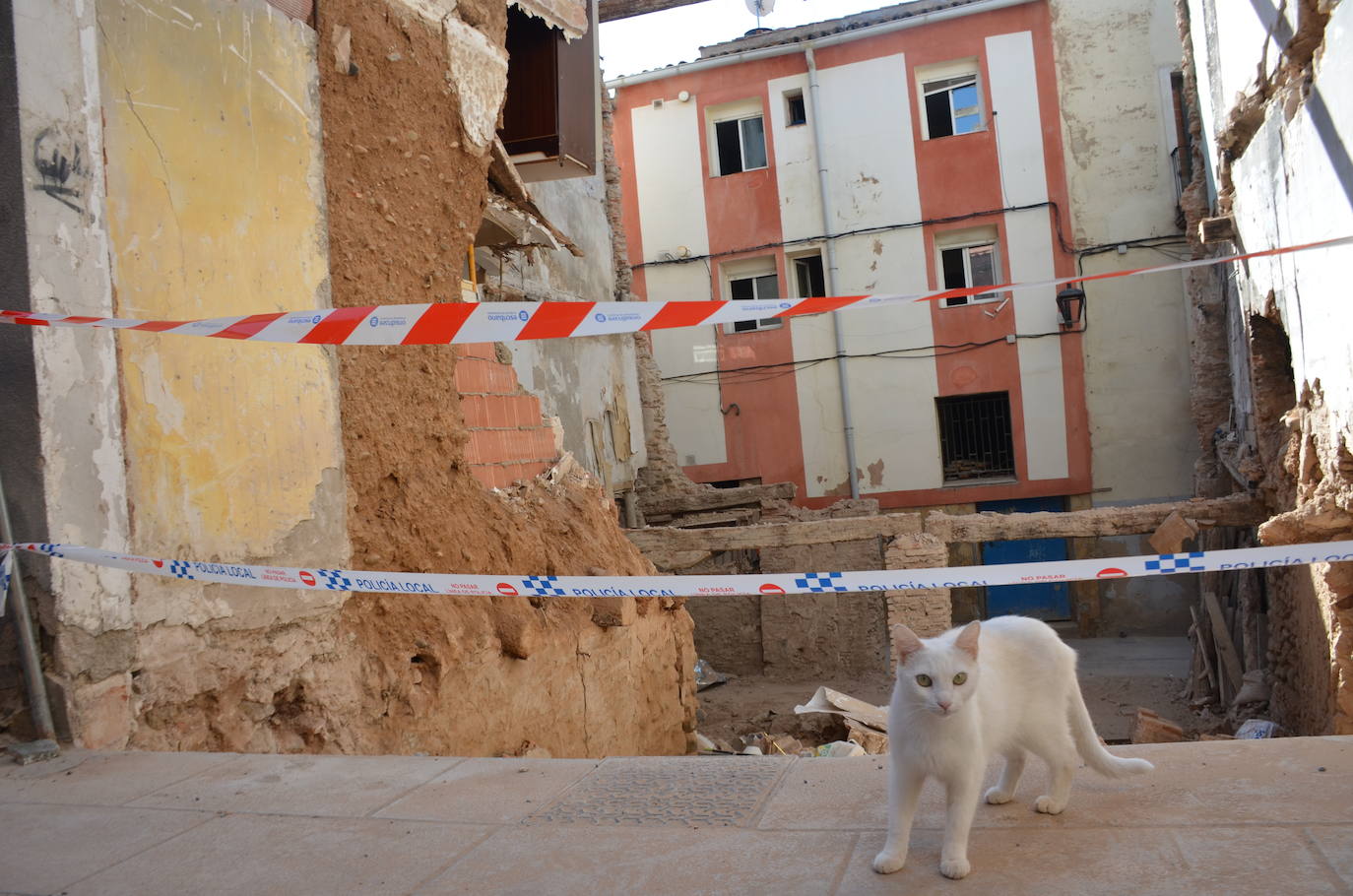 Derrumbe de un edificio en la calle San Andrés de Calahorra