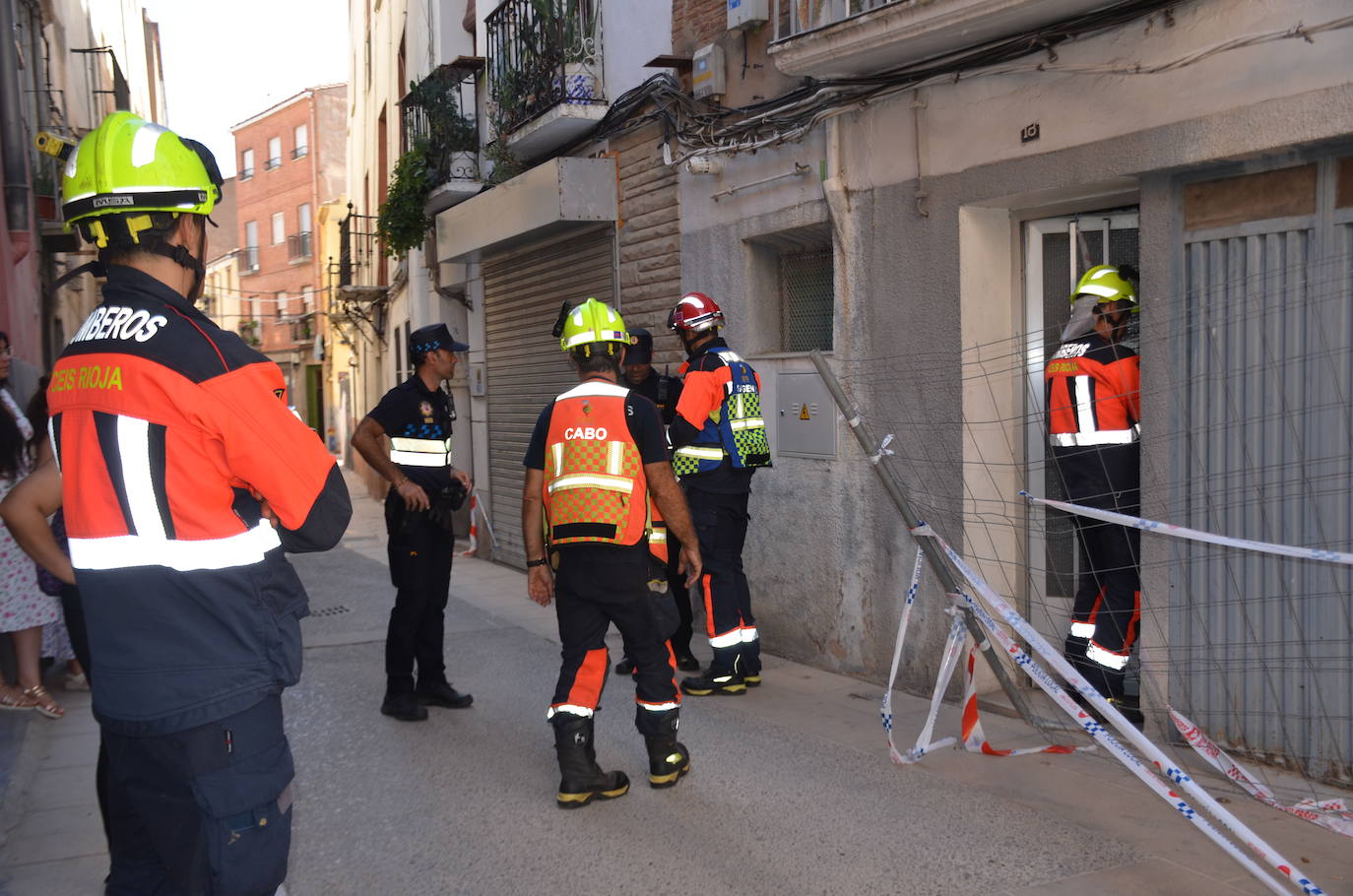 Derrumbe de un edificio en la calle San Andrés de Calahorra