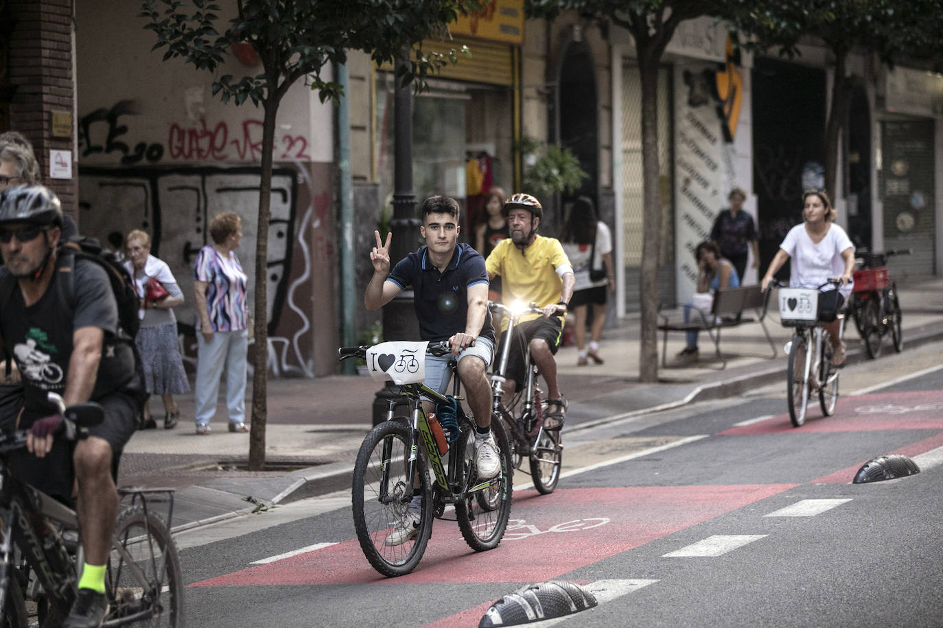 Manifestación de ciclistas en Logroño