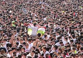 Cohete de las fiestas de San Mateo 2022.