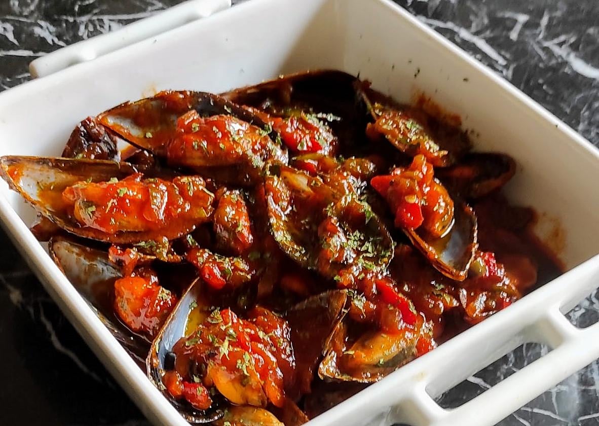 Receta de mejillones con fritada picante