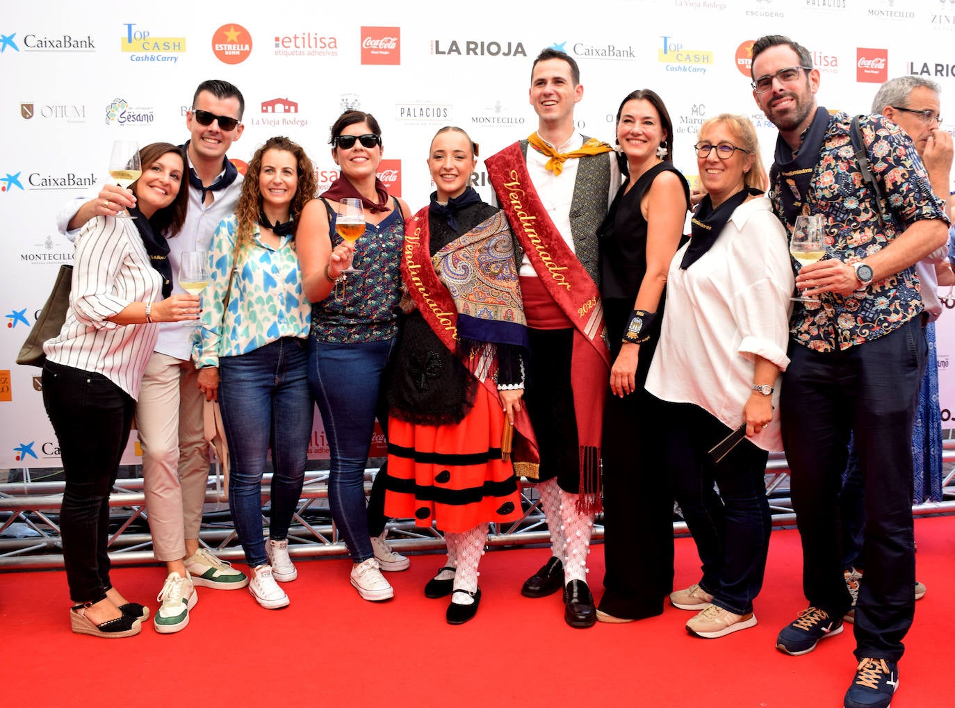 Los Vendimiadores mayores, Luca Yubero y Félix Jalón, y vendimiadores de otras ediciones