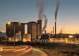 Vista exterior de la planta de Azucarera Iberia en Miranda de Ebro.