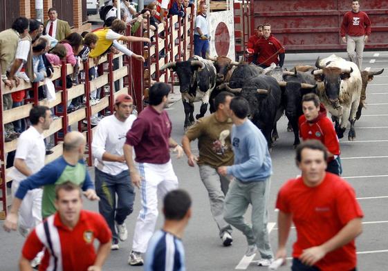 Imagen de archivo de 2007, último año de encierros en Logroño por San Mateo.