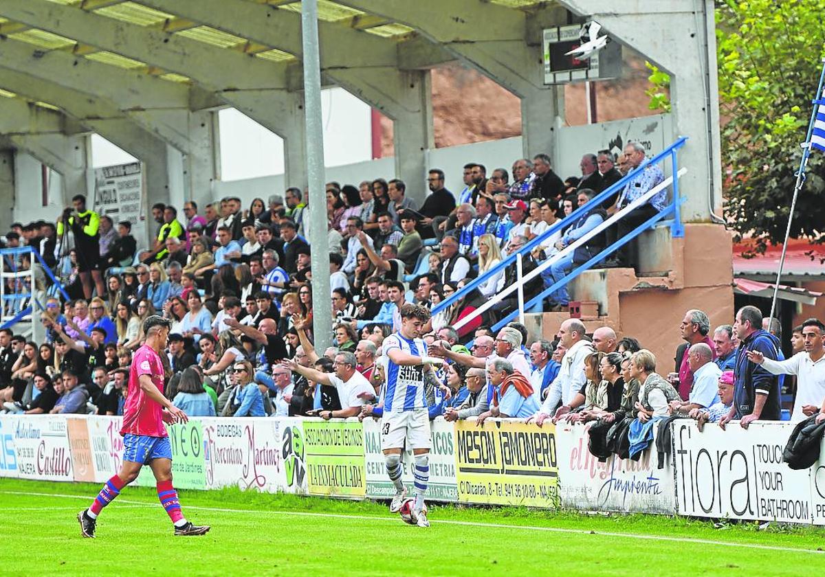 Imagen de La Salera durante el primer derbi riojano de la temporada contra el Calahorra