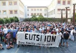 Manifestación de apoyo a Ion Aranburu en el barrio del Antiguo, en una imagen de archivo.