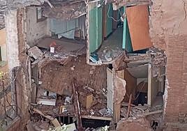 Imagen del derrumbe desde la casa de un vecino.