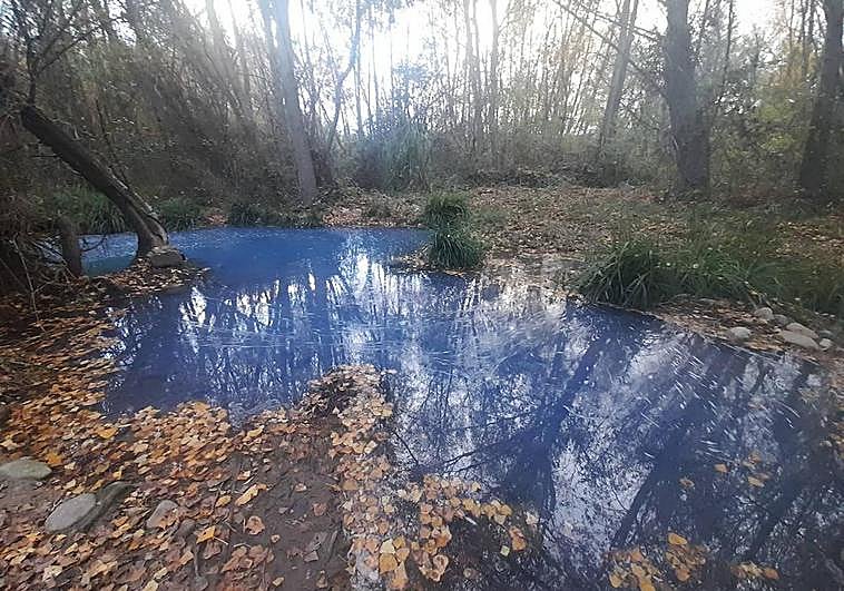 Vertido contaminante en el río Iregua a su paso por Logroño