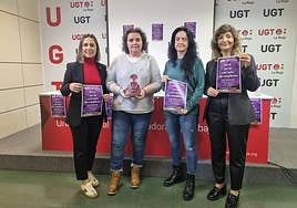 Representantes de la Plataforma 8 de Marzo, tras la presentación de los actos por el 25N.