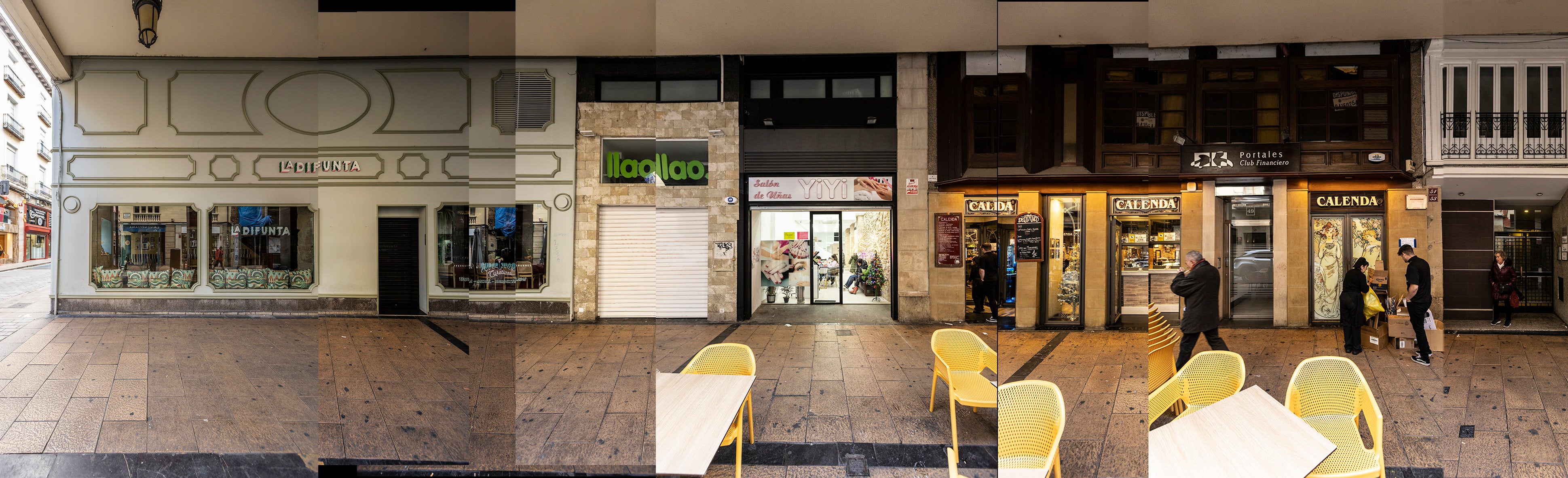 El restaurante mexicano La Difunta, abierto en la que fue la boutique Tebriz, apostó por mantener uno de los escaparates más singulares de Portales, aunque fue (y es) la excepción. Un tramo donde la hostelería se da la mano con otras fórmulas...