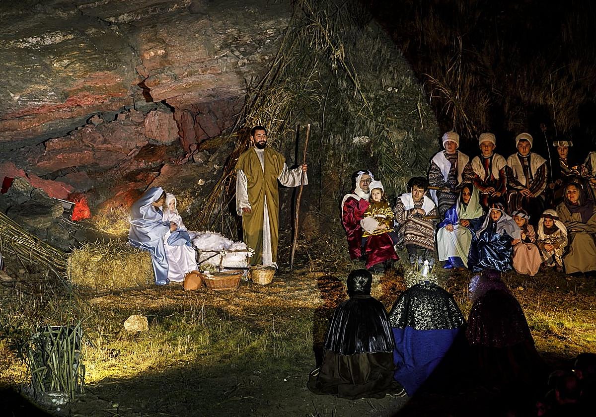 Representación del belén viviente de Alcanadre.