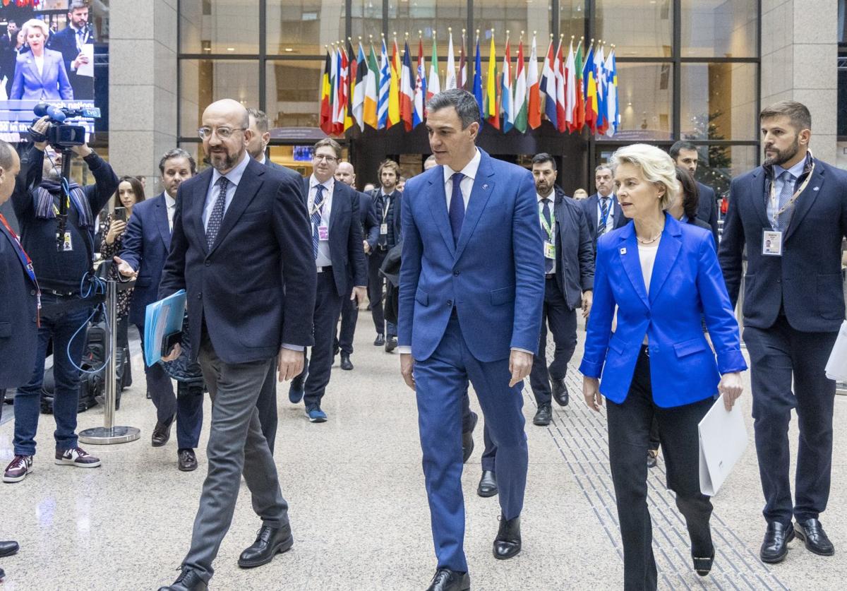 Sánchez, en Bruselas, durante uno de los últimos actos de la presidencia española.