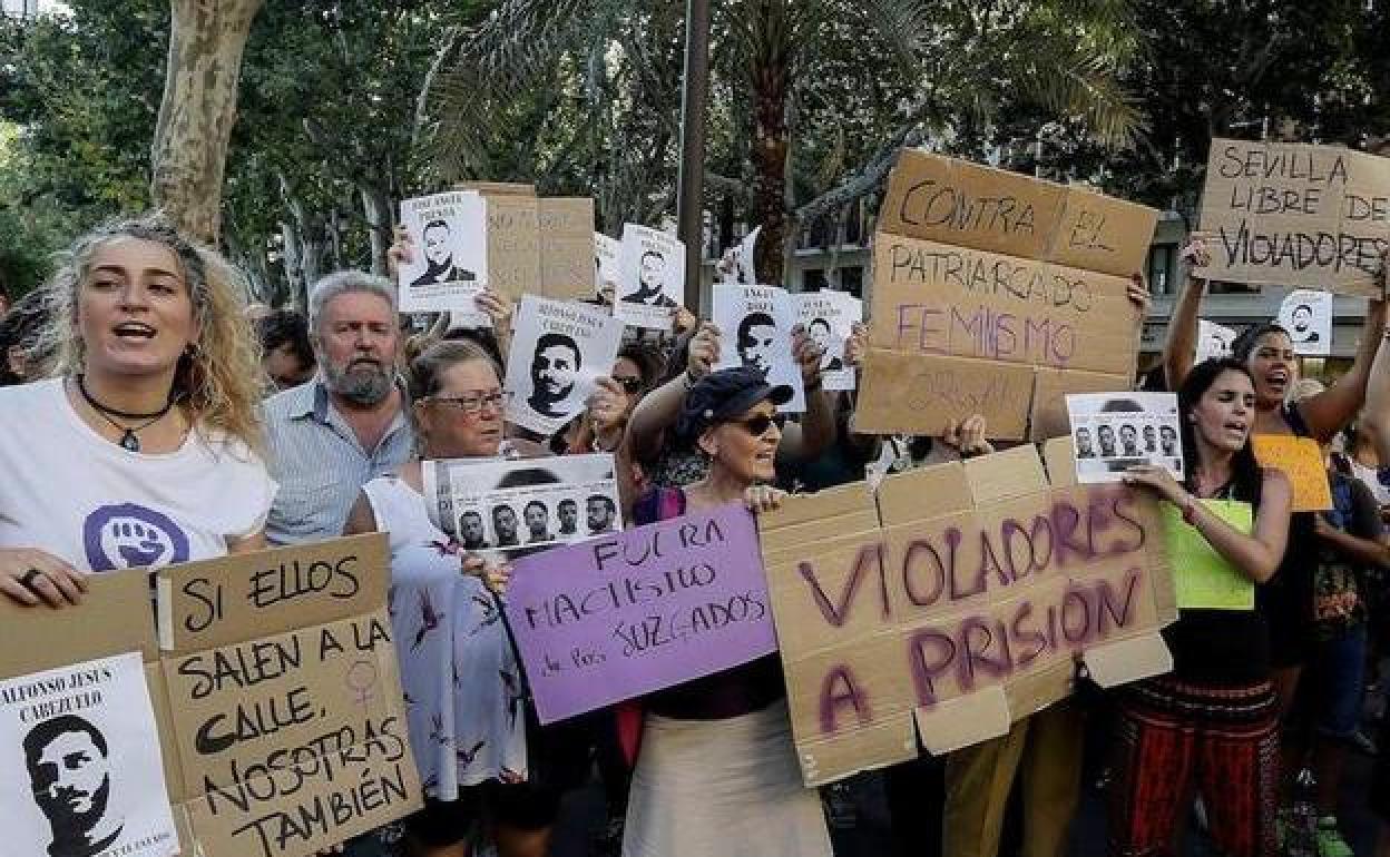 Manifestación en Sevilla contra los miembros de La Manada, en una imagen de archivo