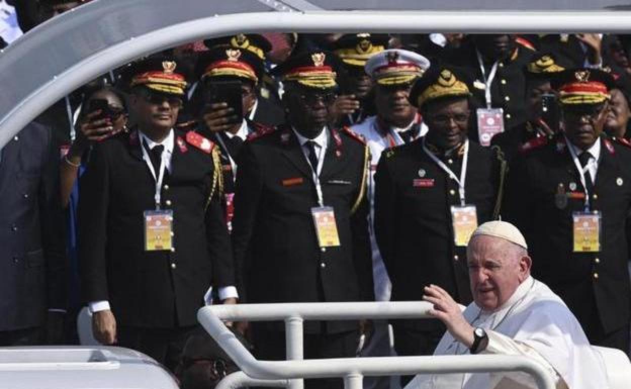 El Papa, durante su visita al Congo