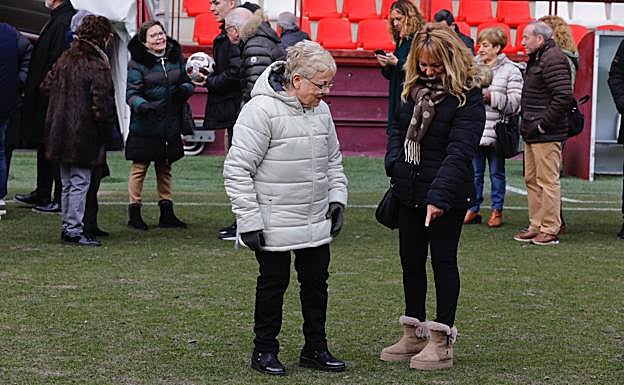 Pisando el césped de Las Gaunas. 